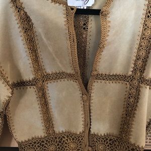Dropped Price Scully  Suede crocheted jacket.